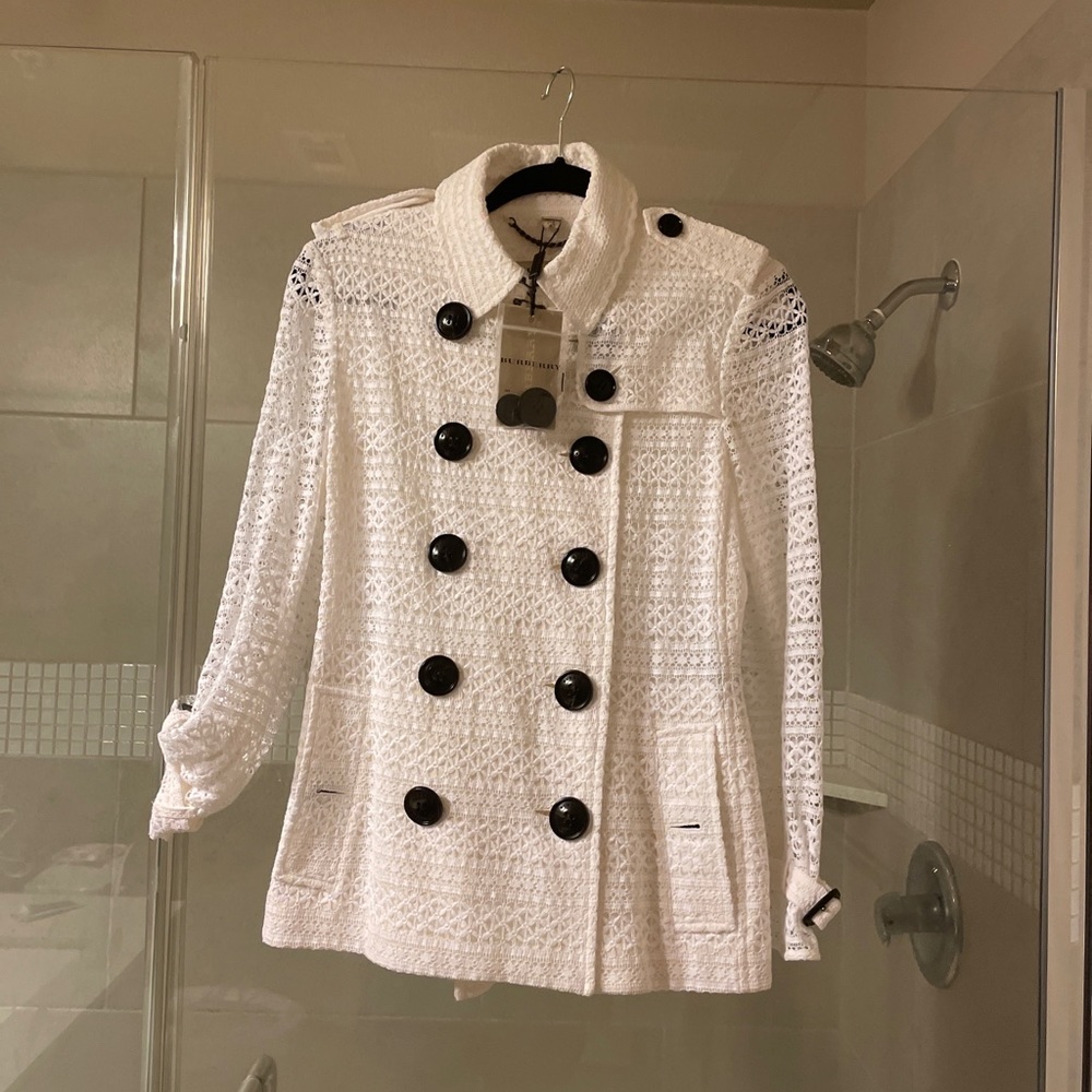 Burberry London Kensington Short English Lace Trench Coat 6